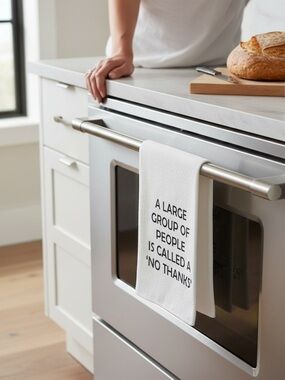 Funny Double Sided Kitchen Towel - 'A Large Group of People'
